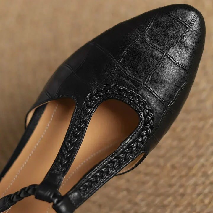 Katharina | Braided T-Strap Shoes