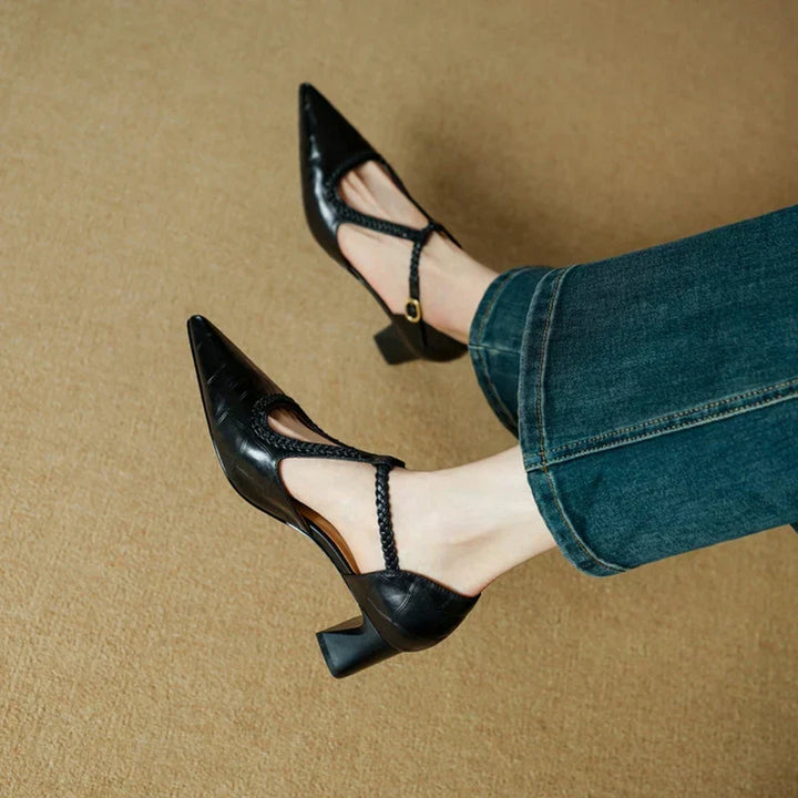 Cordelia | Two-Tone T-Bar Block Heels