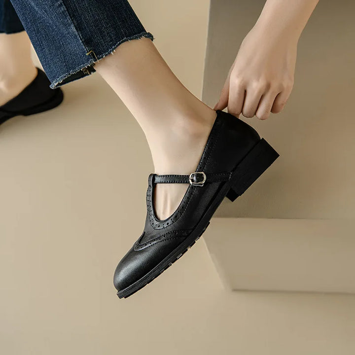 Peggy | Brogue T-Strap Mary Janes