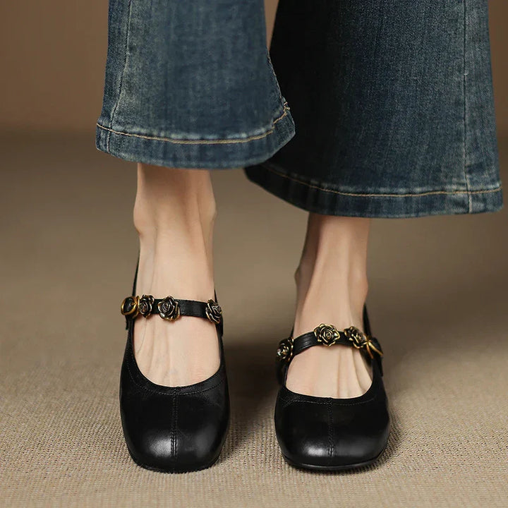 Rosie Genuine Leather Mary Jane Ballet Flats