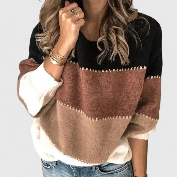 Eadie | Colour-Block Stripe Sweater