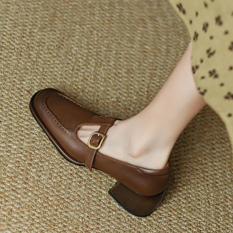 Sybil | T-Strap Block Heel Shoes