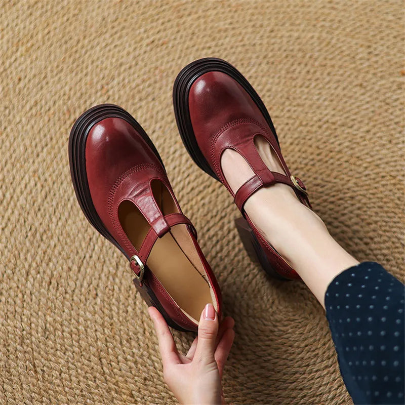 Enid | T-Bar Chunky Heels