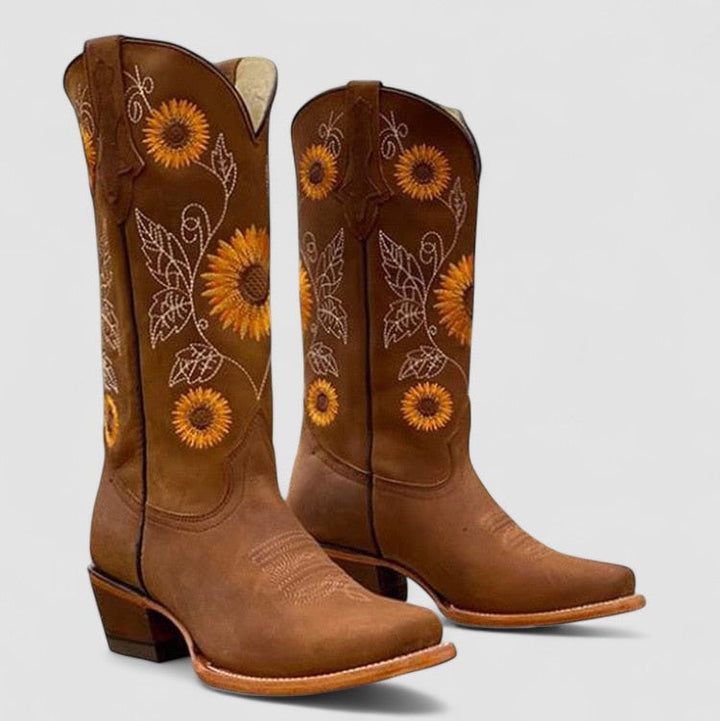 Sidony™ | Floral-Embroidered Western Boots