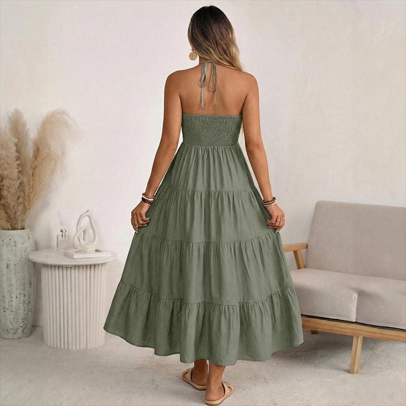 Women's Halter Neck Maxi Dress