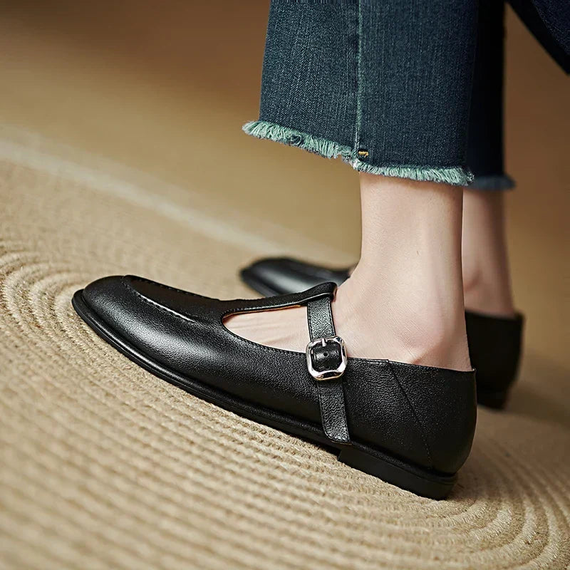 Fenella | T-Bar Low Heel Pumps