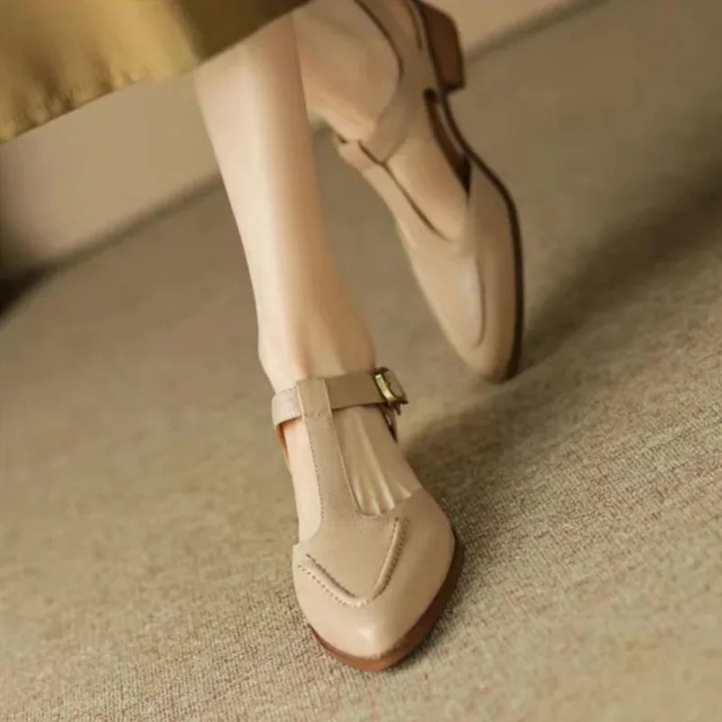 Gianna | Buckle T-Strap Shoes