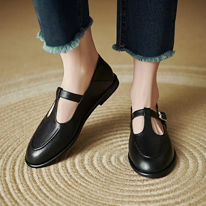 Fenella | T-Bar Low Heel Pumps