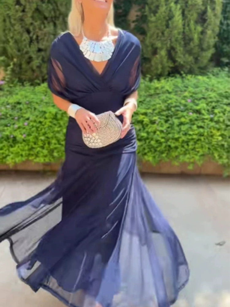Elegant Chiffon Off-Shoulder Long Dress