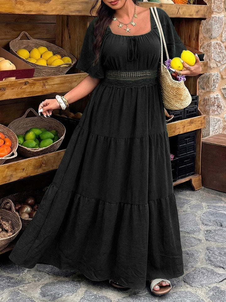 Floral Print Square Neck Maxi Dress