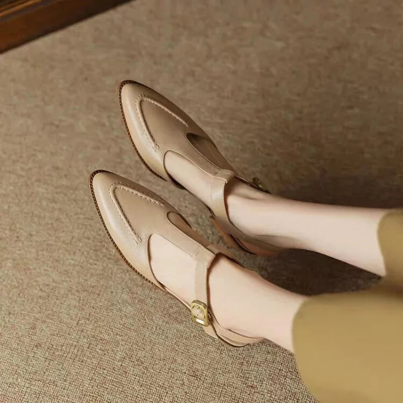 Gianna | Buckle T-Strap Shoes