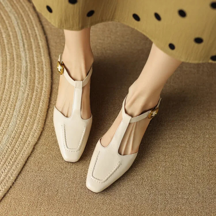 Annabelle | Vintage Ankle-Strap Block Heels