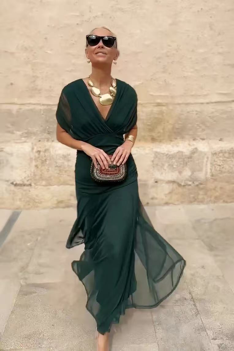 Elegant Chiffon Off-Shoulder Long Dress