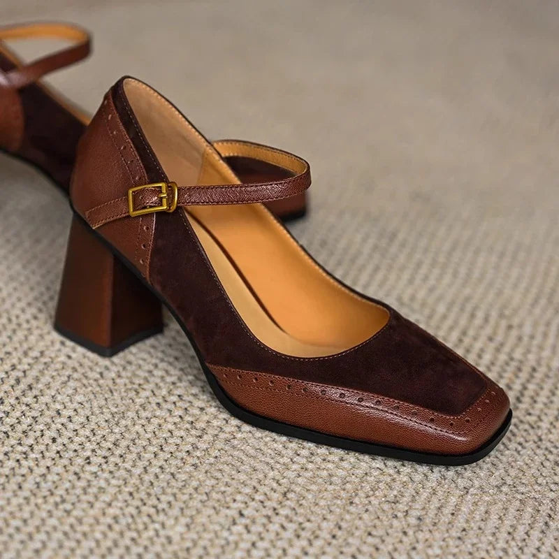Beatrix | Square-Toe Block Heel Pumps
