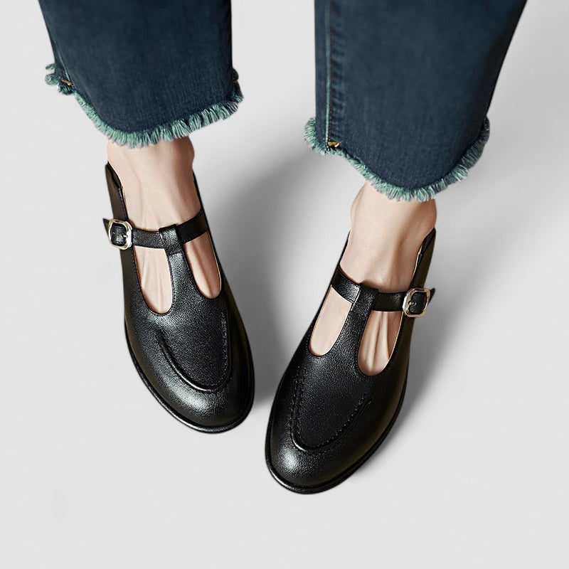 Edith | T-Bar Mary Jane Low Heels