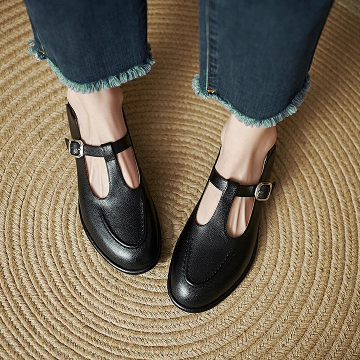 Fenella | T-Bar Low Heel Pumps