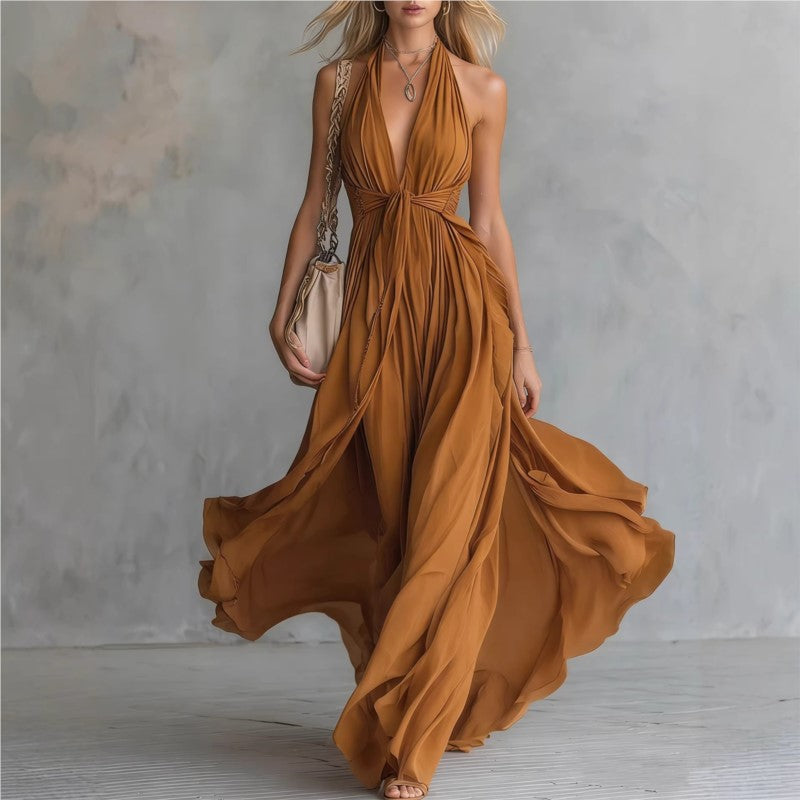 Women's V-neck Long Dresses