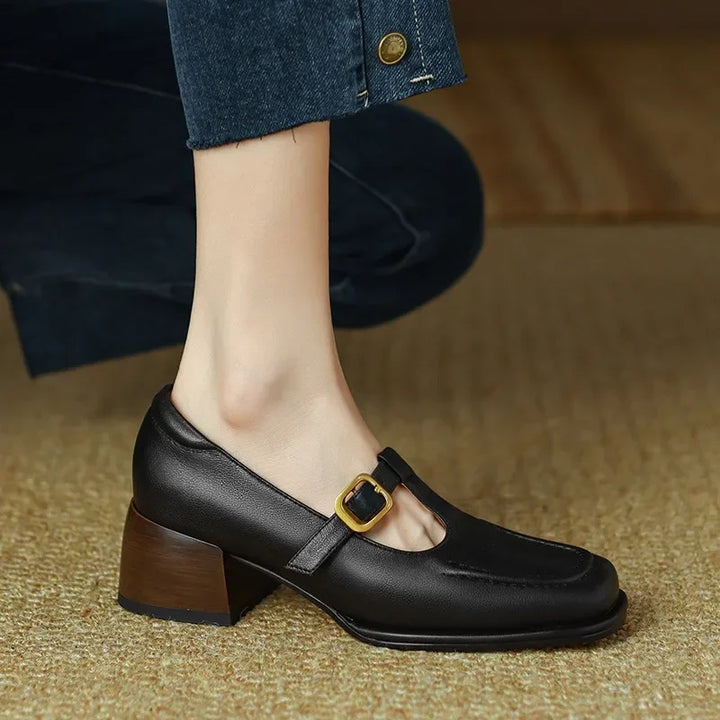 Sybil | T-Strap Block Heel Shoes