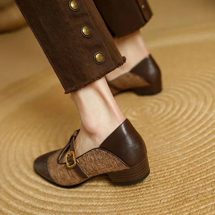 Mora | Two-Tone Brogue T-Bar Flats