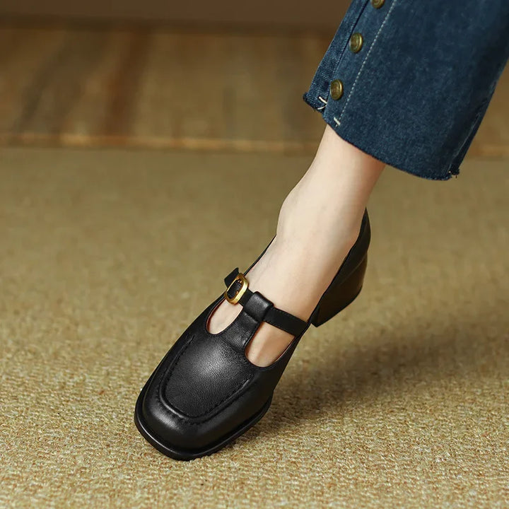 Sybil | T-Strap Block Heel Shoes
