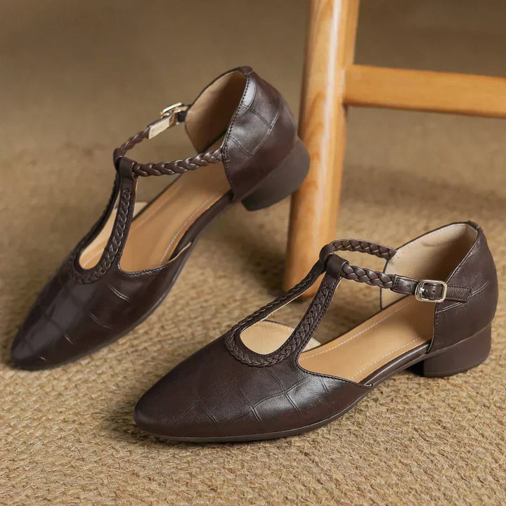 Katharina | Braided T-Strap Shoes
