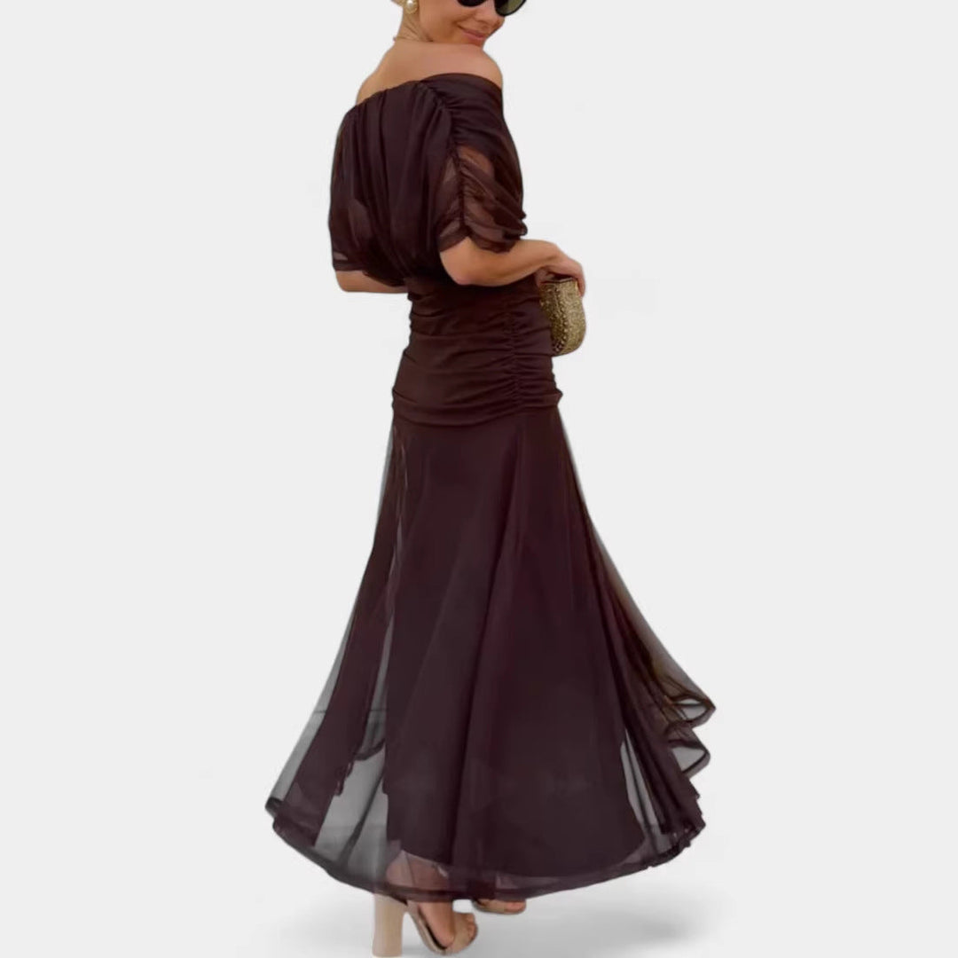Elegant Chiffon Off-Shoulder Long Dress