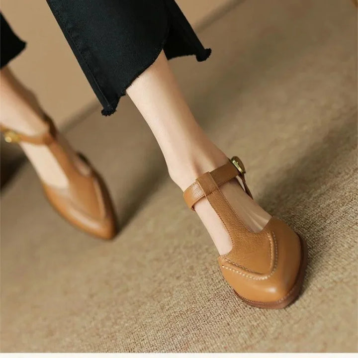 Gianna | Buckle T-Strap Shoes