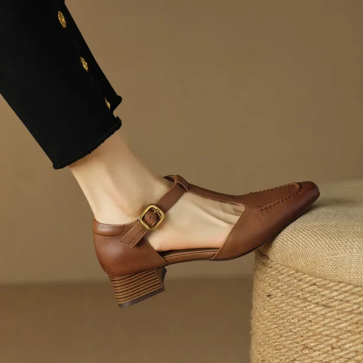 Annabelle | Vintage Ankle-Strap Block Heels