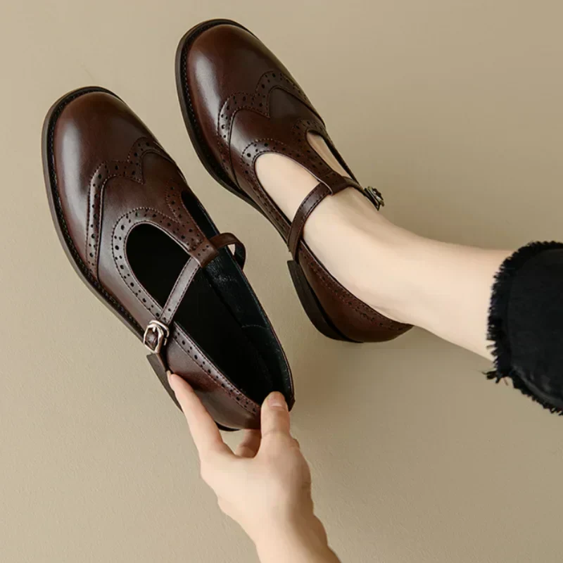 Peggy | Brogue T-Strap Mary Janes