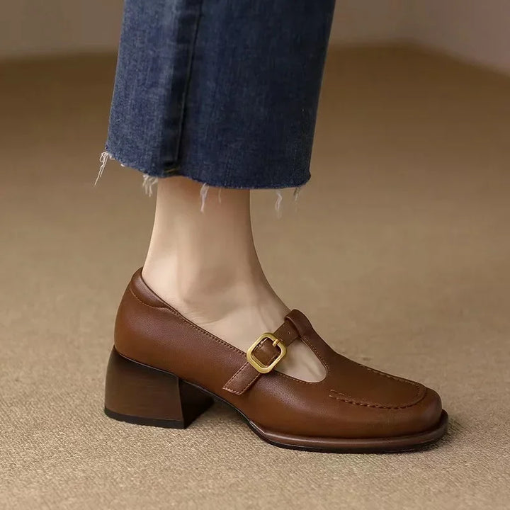Sybil | T-Strap Block Heel Shoes