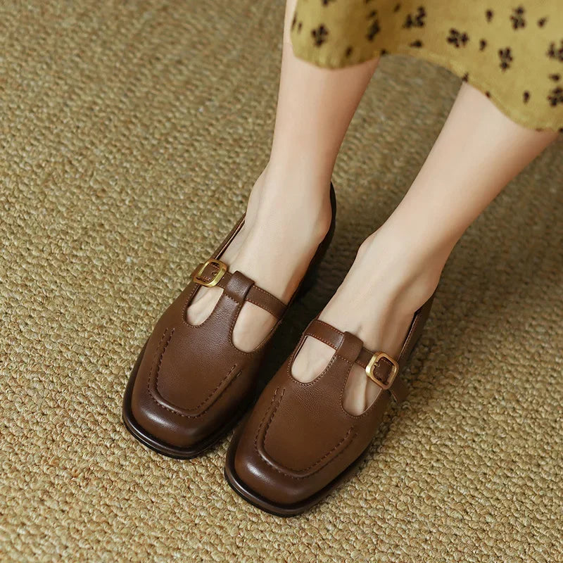 Sybil | T-Strap Block Heel Shoes