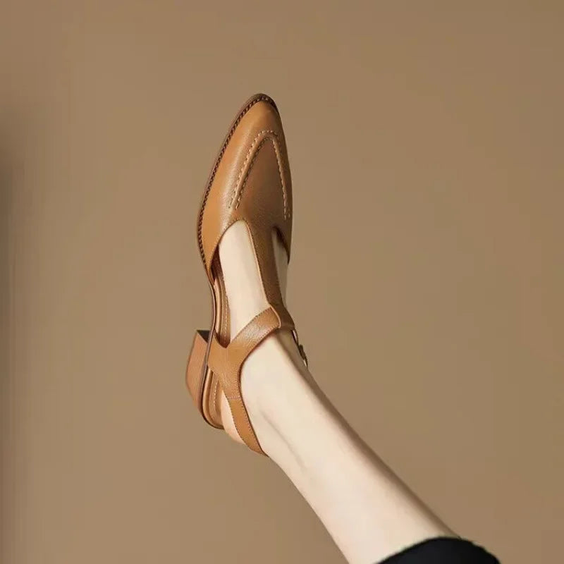Gianna | Buckle T-Strap Shoes