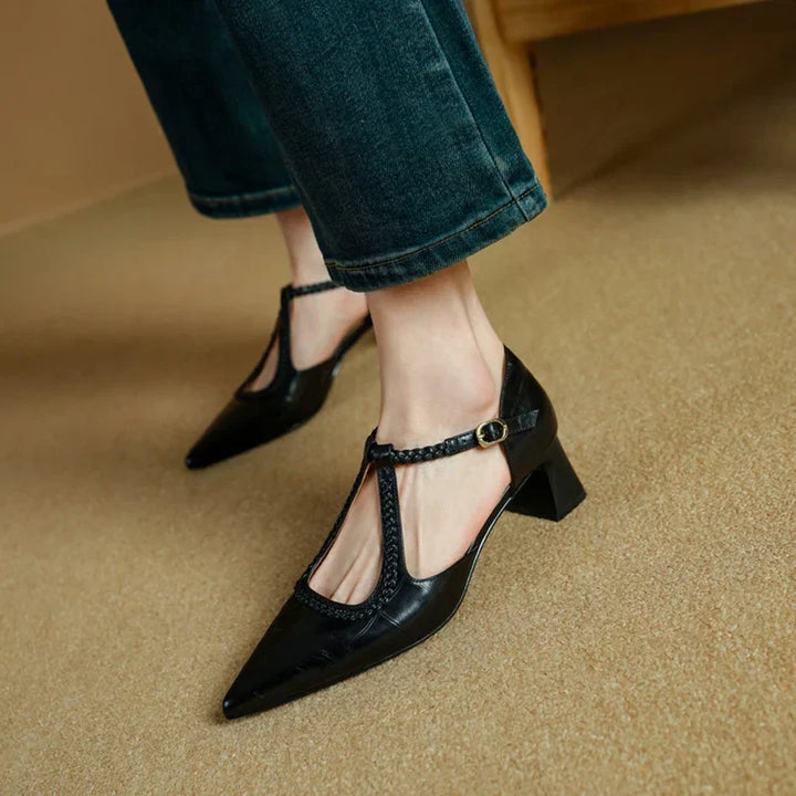 Cordelia | Two-Tone T-Bar Block Heels