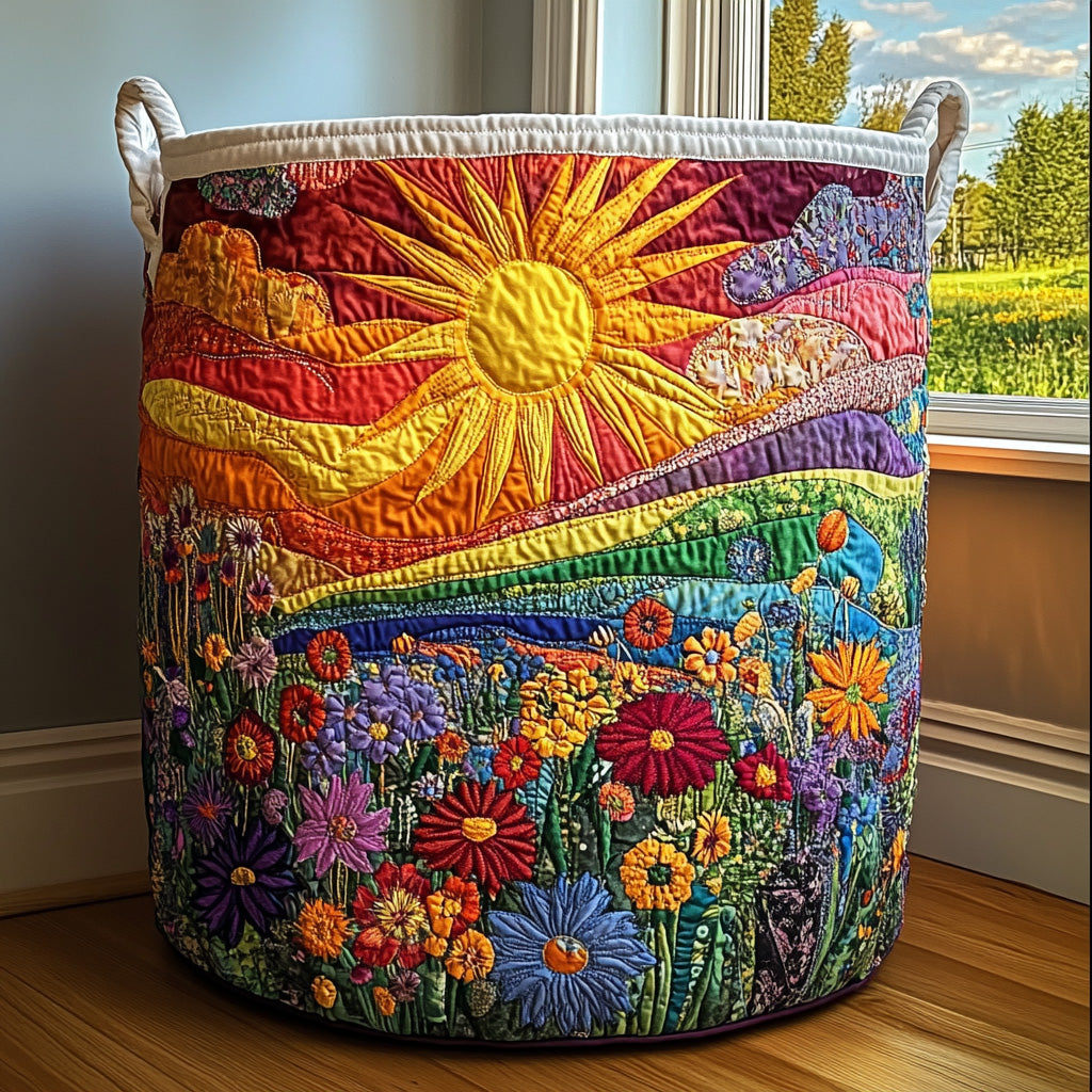 Lalage™ | Sunlit Bliss Quilted Laundry Basket