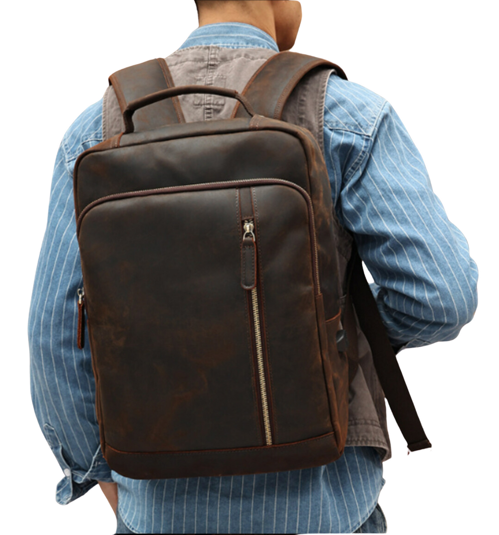 Austin - Retro Crazy Horse Leather Backpack