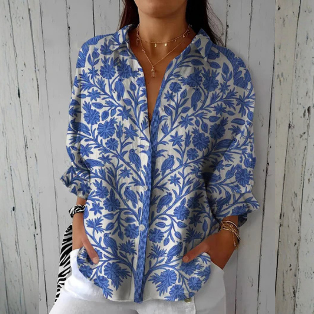 Orla | Blue Garden Blouse