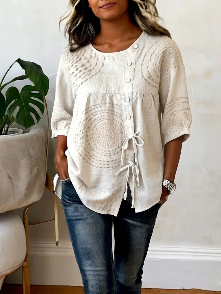 Emeline™ Soft Embroided Linen Top