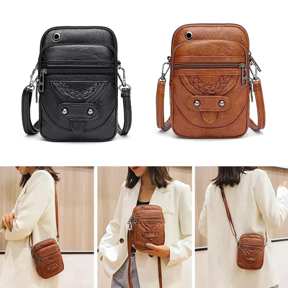 Vellana Vintage Charm | Leather Crossbody Bag