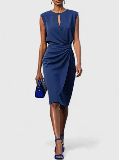 Maribella™ | Keyhole Ruched Midi Dress