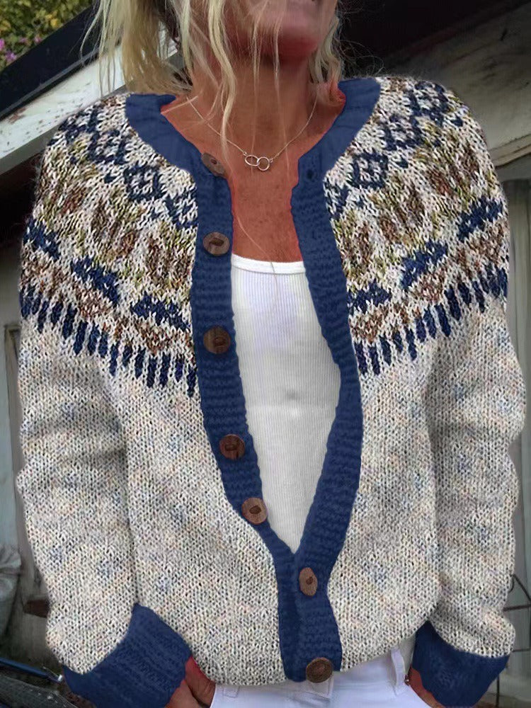 Hailey | Retro Icelandic Knit Cardigan