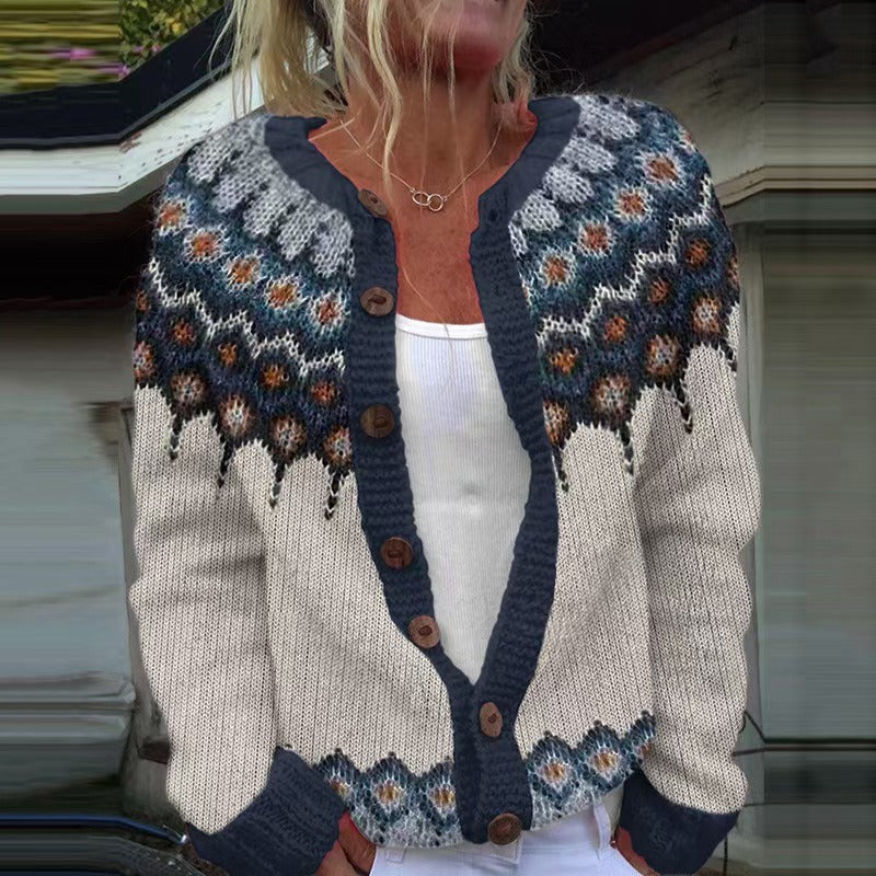 Kylie | Retro Icelandic Knit Cardigan