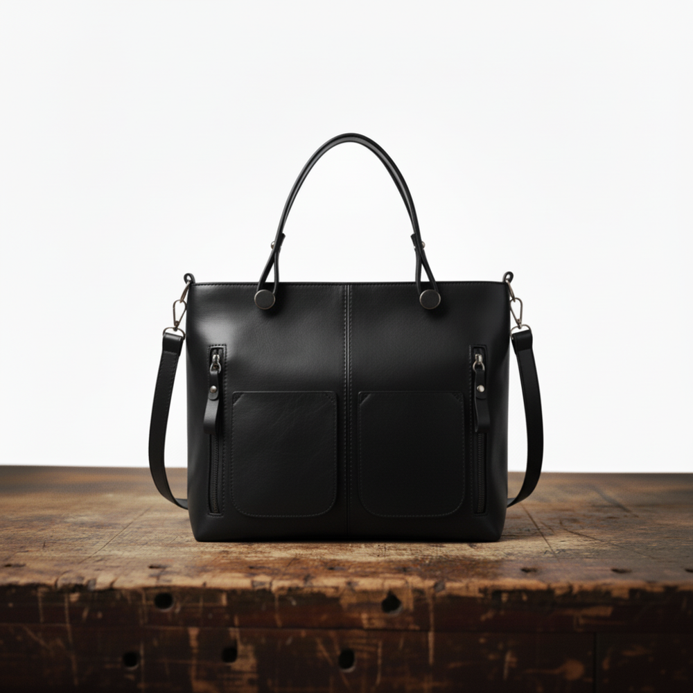 Isolda | Structured Tote With Front Pockets