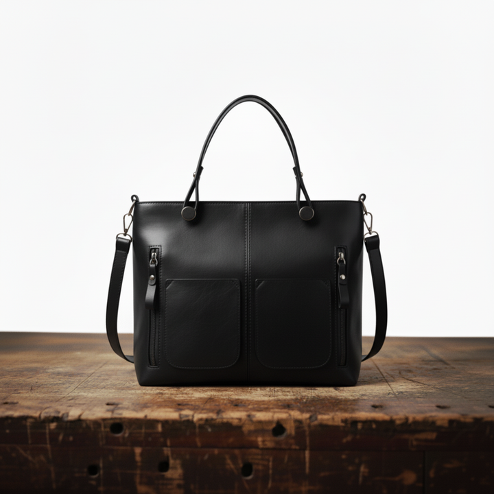 Isolda | Structured Tote With Front Pockets