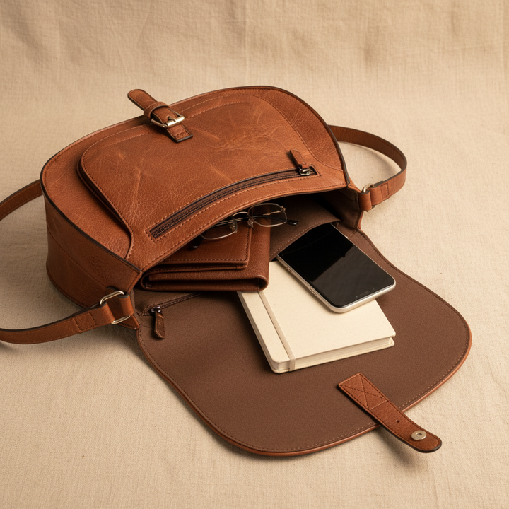 Benedicta | Buckled Saddle Crossbody Bag