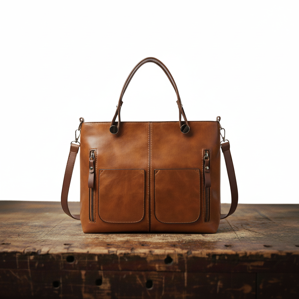 Isolda | Structured Tote With Front Pockets