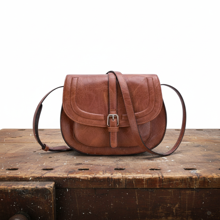 Benedicta | Buckled Saddle Crossbody Bag