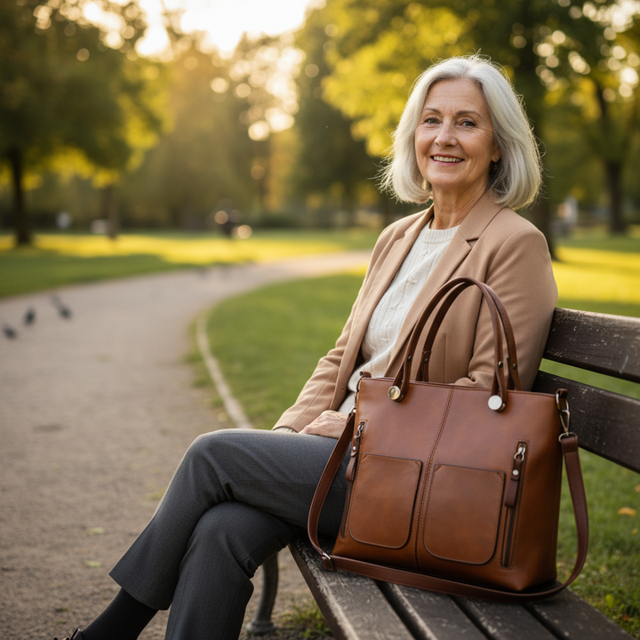 Isolda | Structured Tote With Front Pockets
