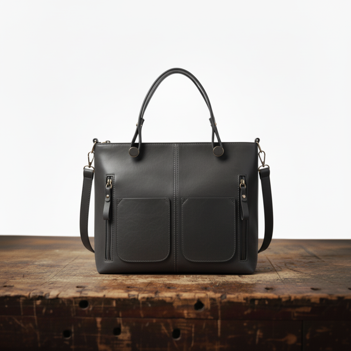 Isolda | Structured Tote With Front Pockets