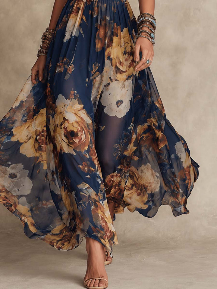 Milania™ | Floral maxi dress with straps