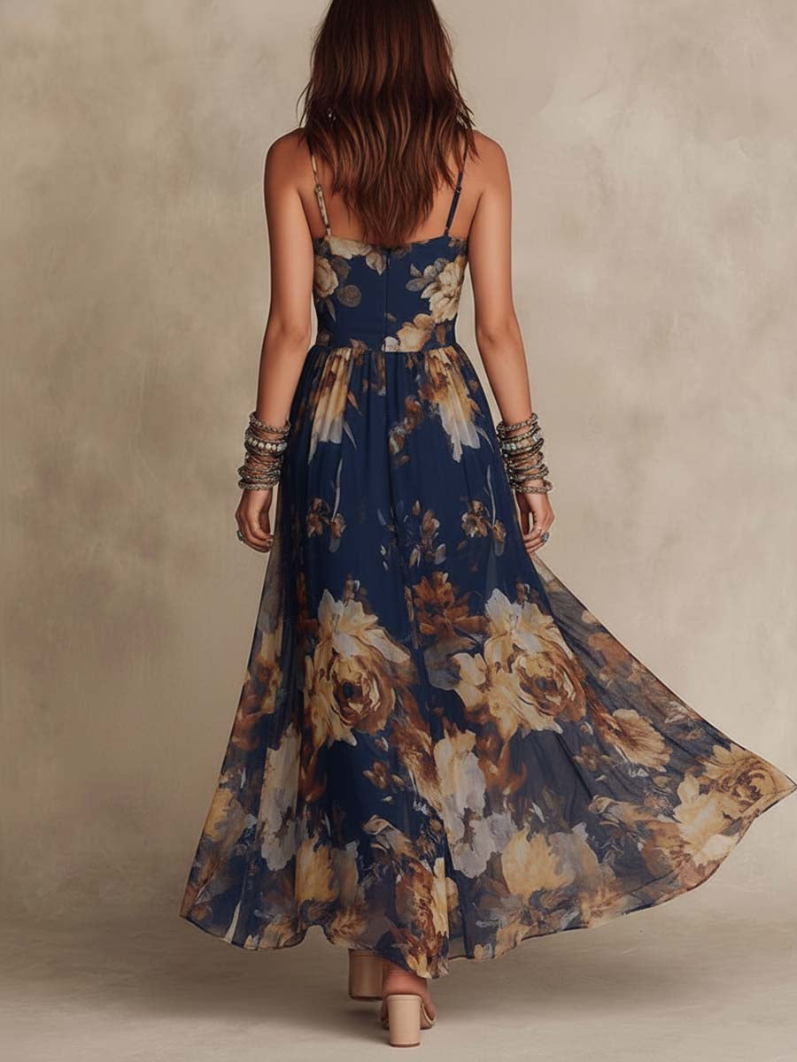 Milania™ | Floral maxi dress with straps
